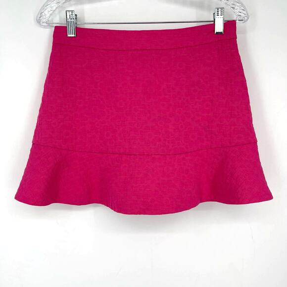 Zara Hot Pink Mini Skirt Medium Full Zipper - Picture 2 of 7
